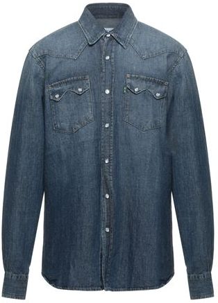 Uomo Camicia jeans Blu XS 60% Cotone 40% Lino
