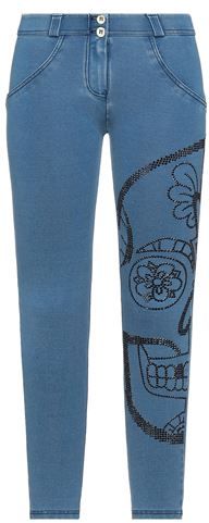 Donna Pantaloni jeans Blu L 84% Cotone 16% Elastan