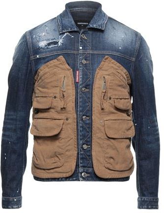 Uomo Capospalla jeans Blu 46 98% Cotone 2% Elastan