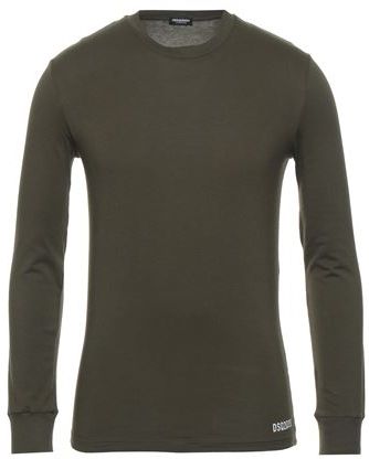 Uomo T-shirt intima Verde militare XS 95% Cotone 5% Elastan