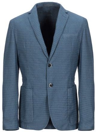 Uomo Blazer Avio 48 80% Cotone 20% Poliammide