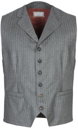 Uomo Gilet Grigio 48 100% Lana