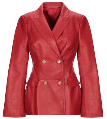 Donna Blazer Rosso 42 100% Pelle di agnello