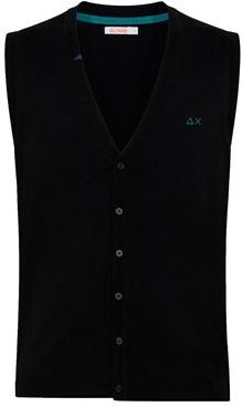 Uomo Gilet Nero S Cotone