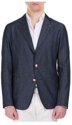 Uomo Blazer Blu 44 Cotone