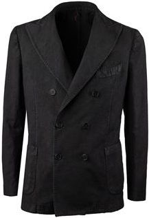 Uomo Blazer Nero S Cotone