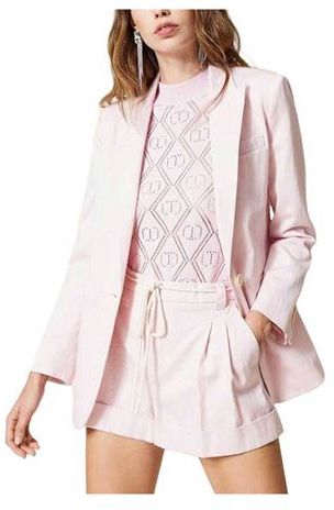 Donna Blazer Rosa chiaro 40 Poliestere