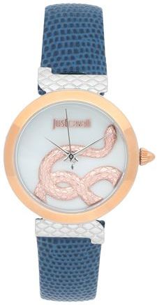 Donna Orologio da polso Blu Acciaio Inox Pelle