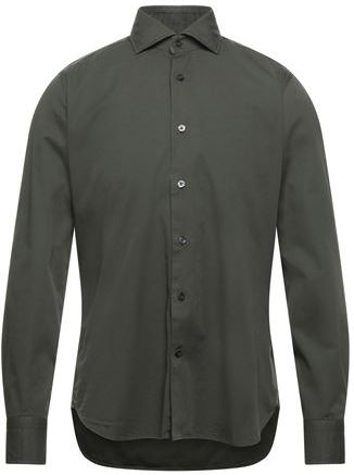 Uomo Camicia Verde scuro 38 100% Cotone