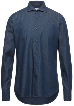 Uomo Camicia jeans Blu 39 100% Cotone