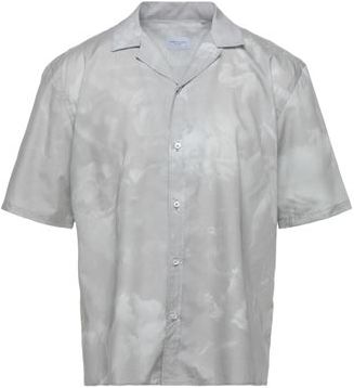 Uomo Camicia Grigio chiaro M 100% Cotone