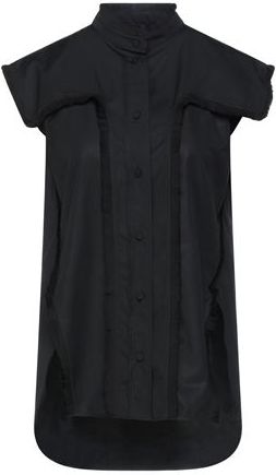 Donna Camicia Nero 40 100% Cotone Elastan