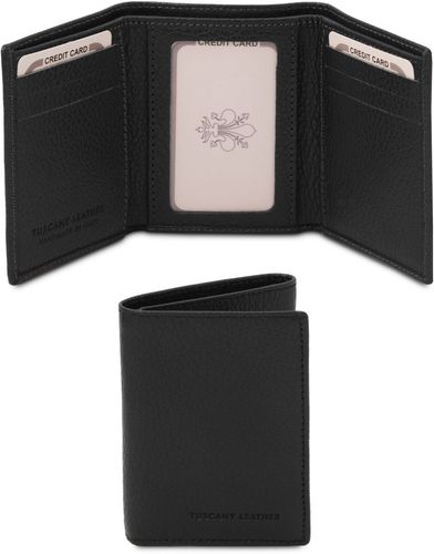 Exclusive soft 3 fold leather wallet Black