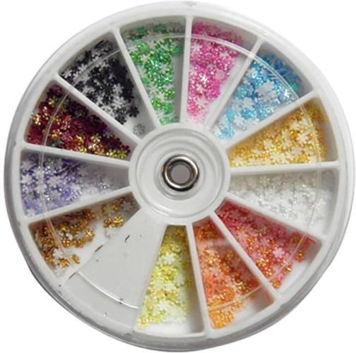 Nail Art Fabric FlowerWheel 12 Colors