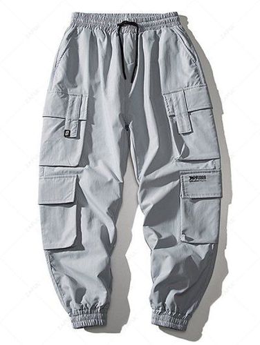 Multi Flap Pockets Drawstring Cargo Jogger Techwear Pants