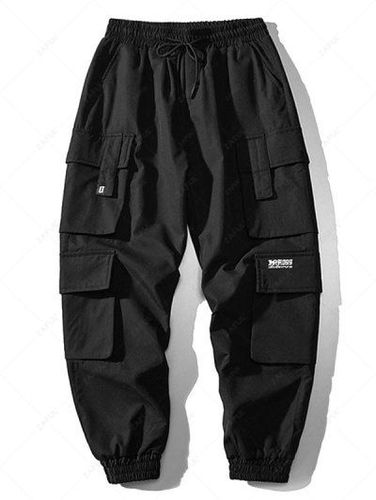 Multi Flap Pockets Drawstring Cargo Jogger Techwear Pants