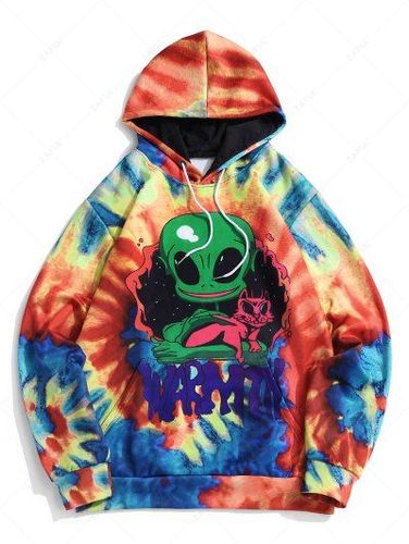 Tie Dye ET Cat Print Hoodie