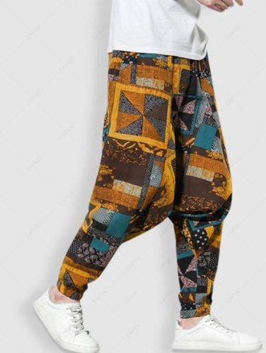 Hippie Patchwork Scarf Print Bandana Parachute Harem Pants