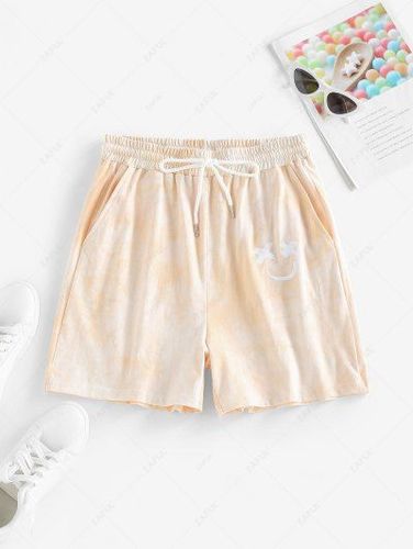 Tie Dye Smiling Face Pocket Sweat Shorts