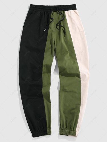 Color Block Drawstring Jogger Pants