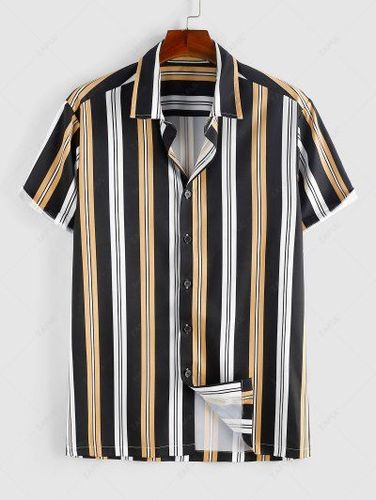 Balanced Stripe Print Short Sleeve Shirt