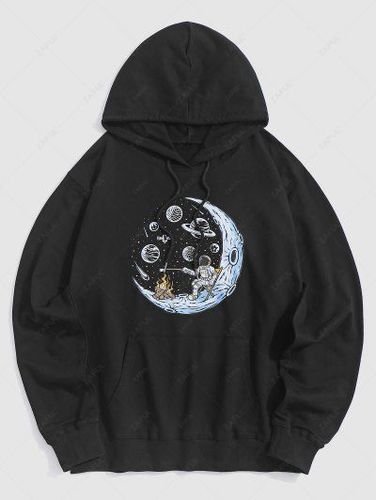 Space Moon Astronaut Graphic Hoodie