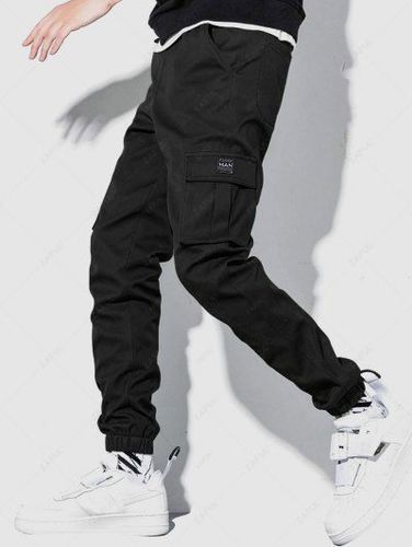 Solid Color Pockets Beam Feet Cargo Pants