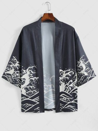 Sea Wave Print Kimono Cardigan