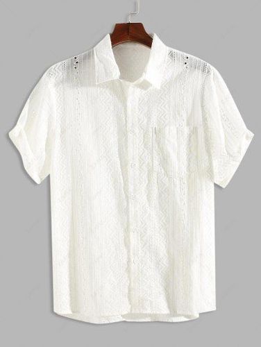 Jacquard Short Sleeve Casual Shirt