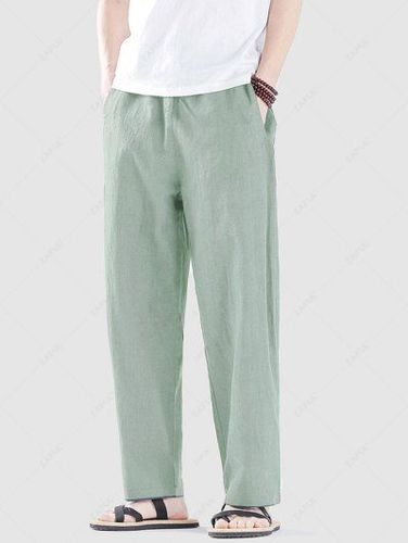 Pocket Drawstring Solid Color Casual Pants