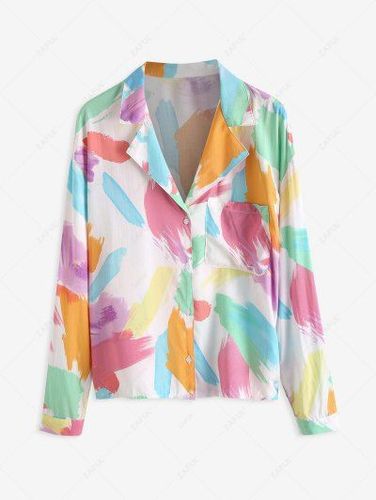 Painting Drop Shoulder Pocket Shirt