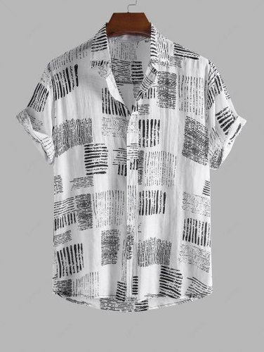 Abstract Print Short Sleeves Shirt