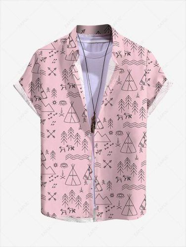 Geometric Figure Pattern Short Sleeves Shirt
