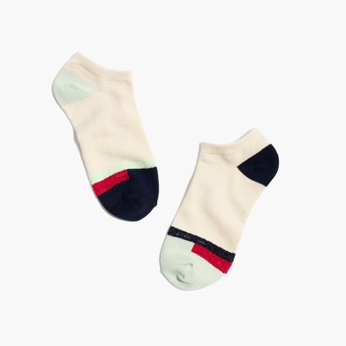 Mismatch Boucl&eacute; Colorblock Anklet Socks