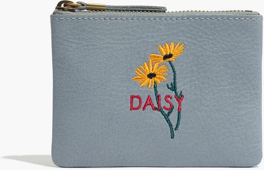 The Leather Pouch Wallet: Daisy Embroidered Edition