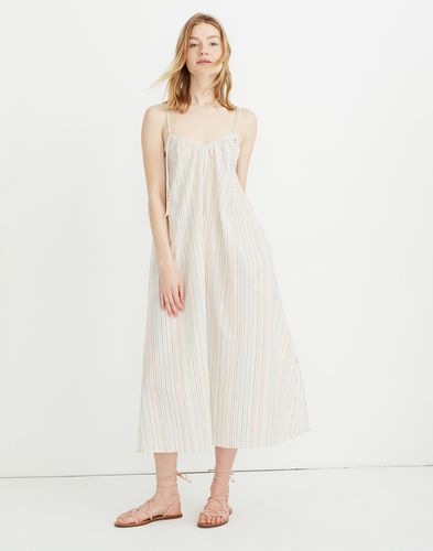 Tie-Strap Cover-Up Maxi Dress in Rainbow Stripe