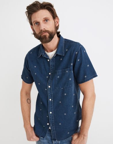 Perfect Short-Sleeve Shirt in Indigo Setting Suns