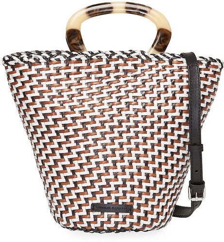 Agnes Woven Leather Fan Tote