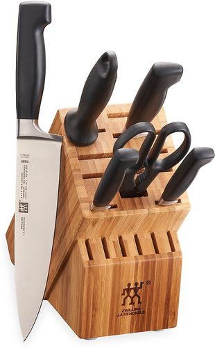 Four Star 7-Piece Stainless Steel Knife Block Set