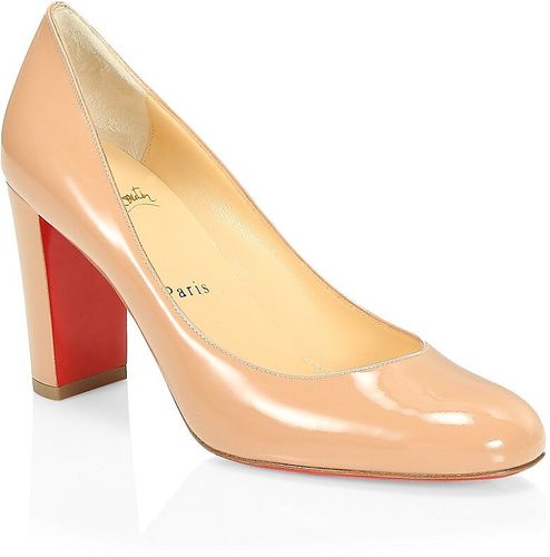 Lady Gena Patent Leather Pumps - Nude - Size 9