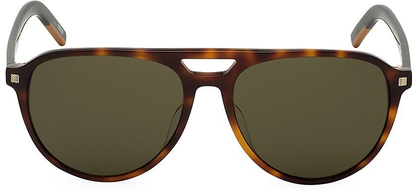 57MM Round Havana Aviator Sunglasses - Dark Havana