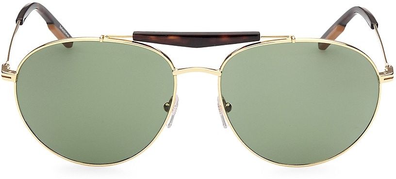 61MM Metal Round Sunglasses - Shiny Endura