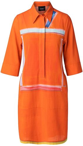 Crêpe Georgette Zion Print Shirtdress - Pure Orange - Size 4