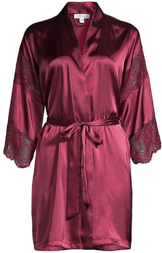 Oh Darling Satin Robe - Fig Wine - Size XL