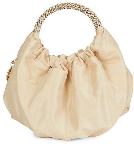 Mini Vera Crystal Strap Satin Bag - Gold