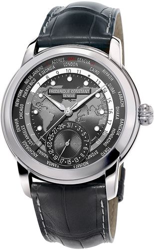 Manufacture Worldtimer Stainless Steel & Alligator Strap Watch - Grey