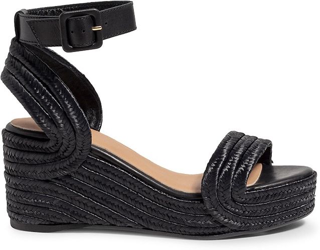 Bahia Raffia Platform Wedges - Black - Size 11