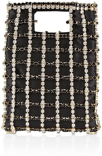 Marlene Crystal-Embellished Clutch - Black