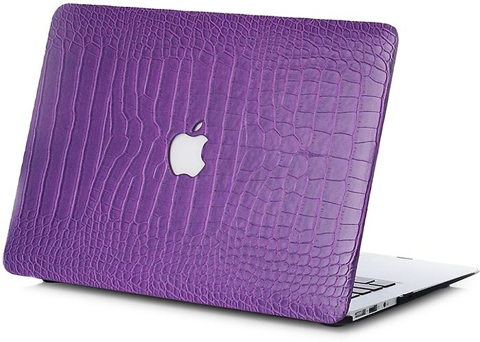 Faux Crocodile MacBook Case - Plum