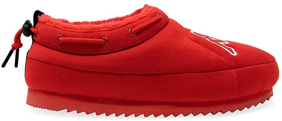 Faux Fur Logo Tasin Sneaker Mules - Red - Size 13
